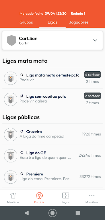 Parciais CFC Captura de tela 3