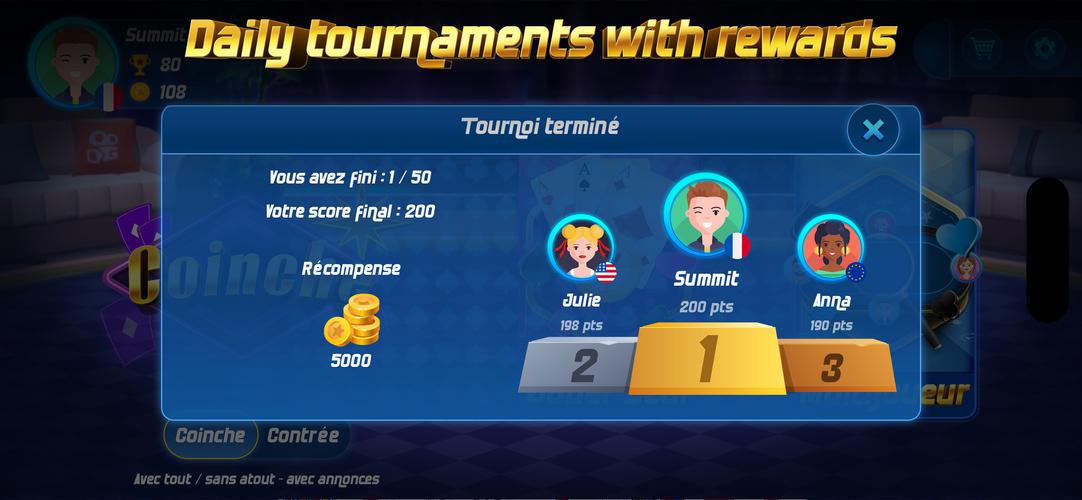 Coinche online スクリーンショット 1