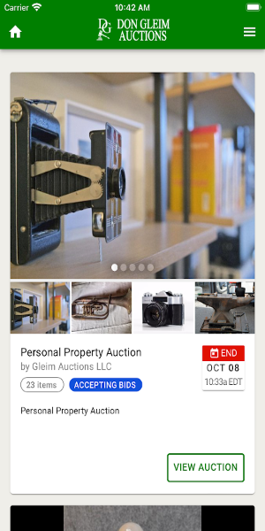 Don Gleim Auctions Schermafbeelding 2