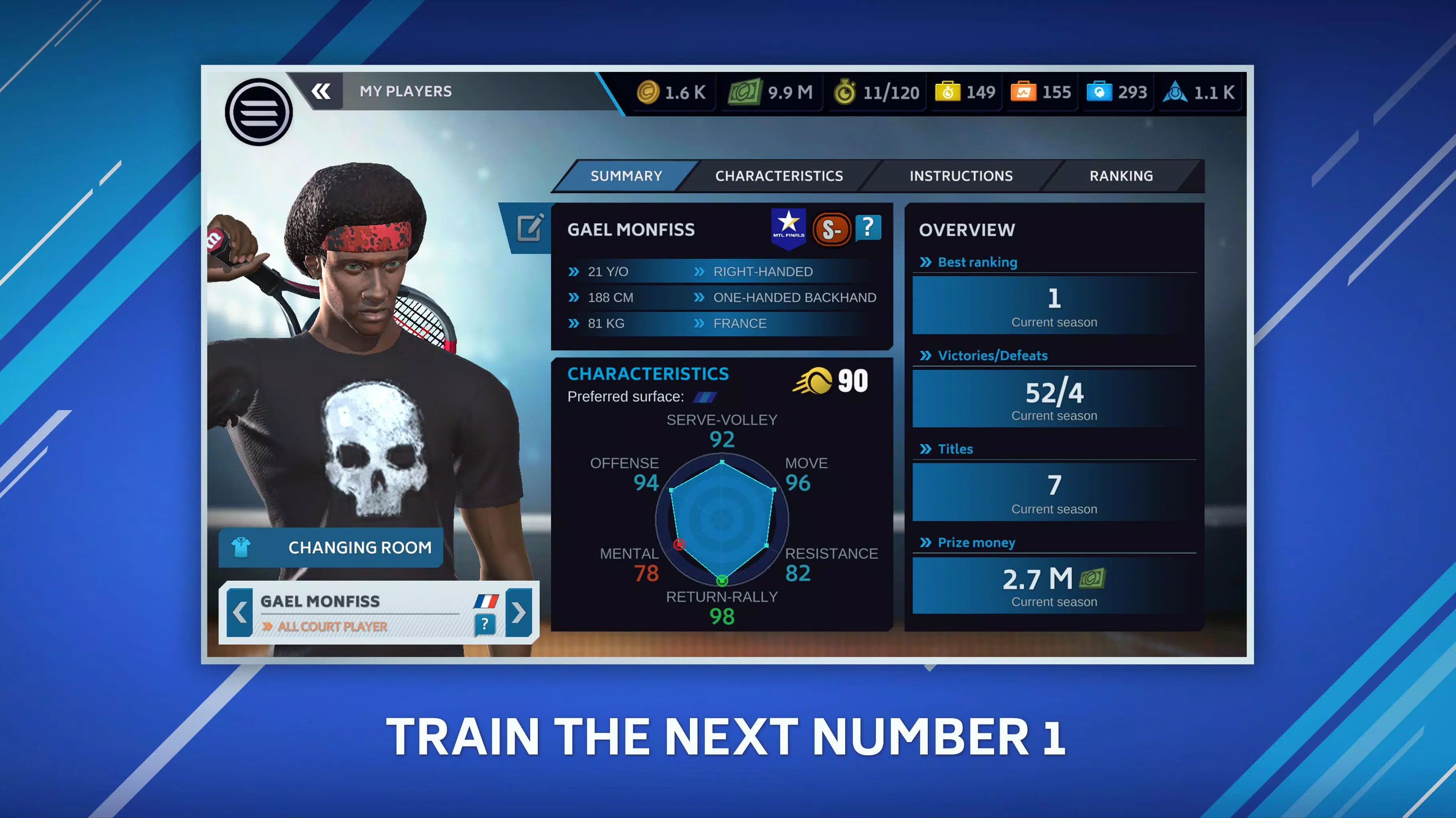 Tennis Manager Mobile स्क्रीनशॉट 2