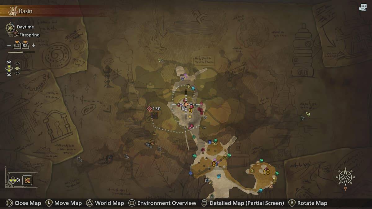 Mapa da Zona 9 em Monster Hunter Wilds