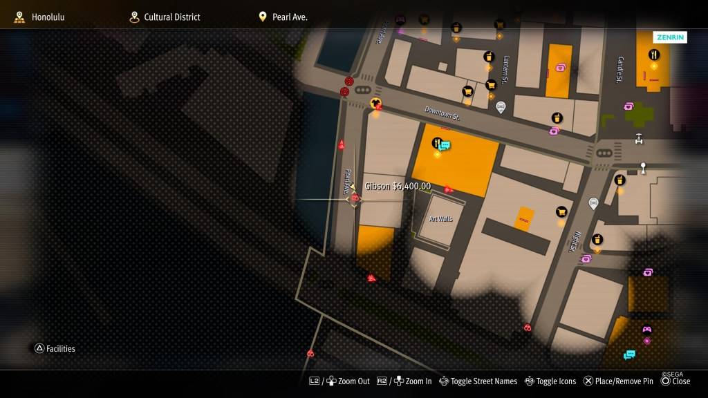 드래곤처럼지도의 스크린 샷 : 하와이의 해적 야쿠자