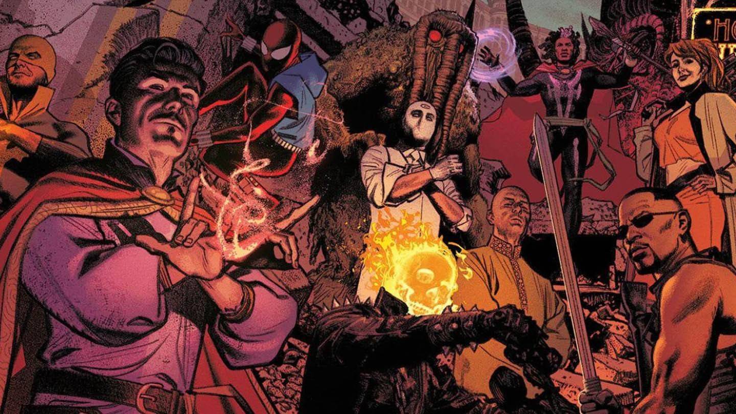 Midnight-Suns-Team-Kunstwerk mit Doctor Strange