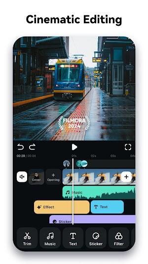 <p>使用Filmora APK 潛入視頻編輯世界,這是最好的應用程序之一,有望將任何編輯器的夢想變成生動的現實。該程序專為與 Android 操作係統配合使用而開發,因此可以輕鬆從 Google Play 下載並在任何創意頭腦中占據一席之地。</p>
<p>由FilmoraGo Studio 開發,它可以幫助您輕鬆製作、編輯和潤色視頻,使其成為持久的作品。該應用程序適合每個人,無論是即將成為電影製片人的人,還是非常外向、渴望使用社交媒體、需要基本工具和出色功能的人。</p>
<p><strong>如何使用Filmora APK</strong></p>
<p>將領先的視頻編輯應用程序 Filmora 下載到您的 Android 設備上。這第一步對於進入創意與功能相結合的世界至關重要。</p>
<p>安裝後,通過導入媒體文件(視頻、音頻和圖像)來啟動您的項目。這種多元化的媒體融合可以帶來豐富、多層次的視頻敘事體驗,為您的創意之旅奠定基礎。</p>
<p>接下來,仔細排列時間軸中的元素。這個關鍵階段涉及對剪輯、聲音和圖像進行排序,以形成連貫的敘事流程。當你拚湊出你想要講述的故事時,這就是魔法開始的地方。</p>
<p><img src=