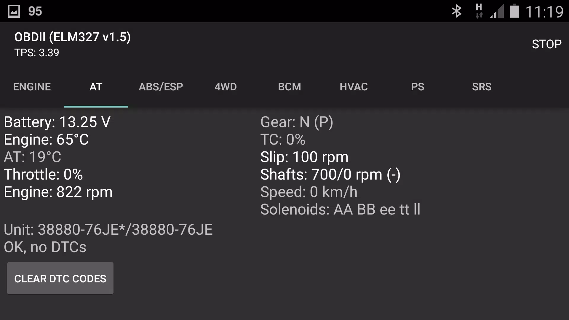 Schermata SZ Viewer: read DTC for Suzuki 1