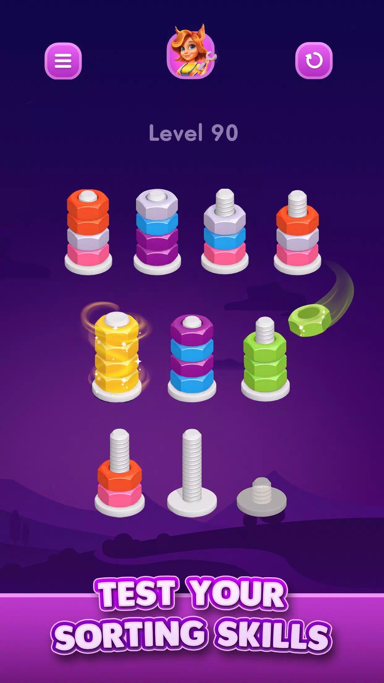 Nut Sort: Color Sorting Game ภาพหน้าจอ 3