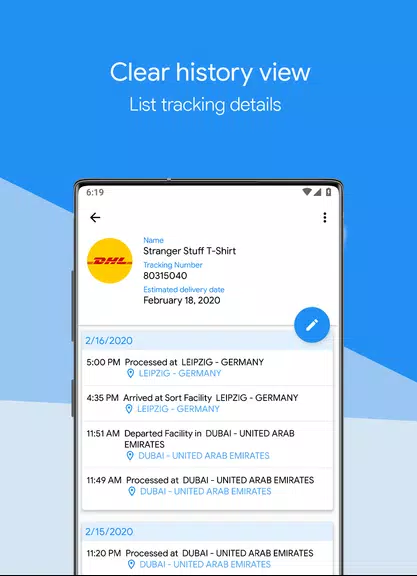 Packages Tracker Schermafbeelding 2
