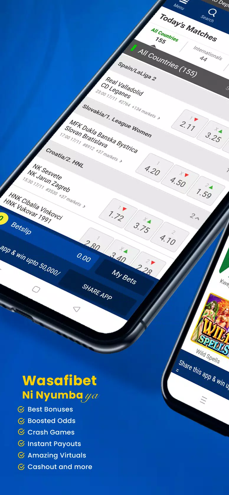 Wasafibet - Sportsbook, Casino Schermafbeelding 1