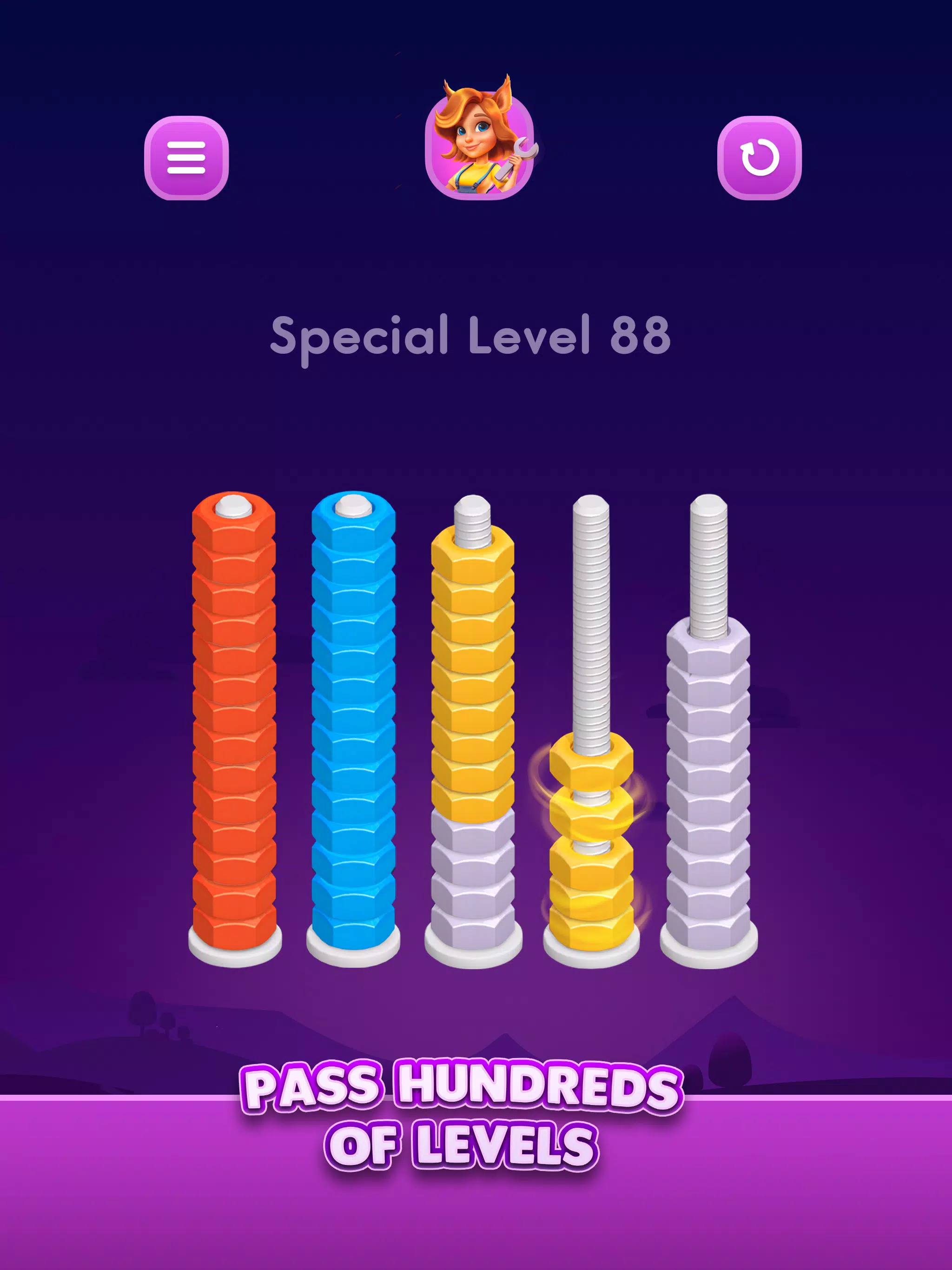 Nut Sort: Color Sorting Game ภาพหน้าจอ 0