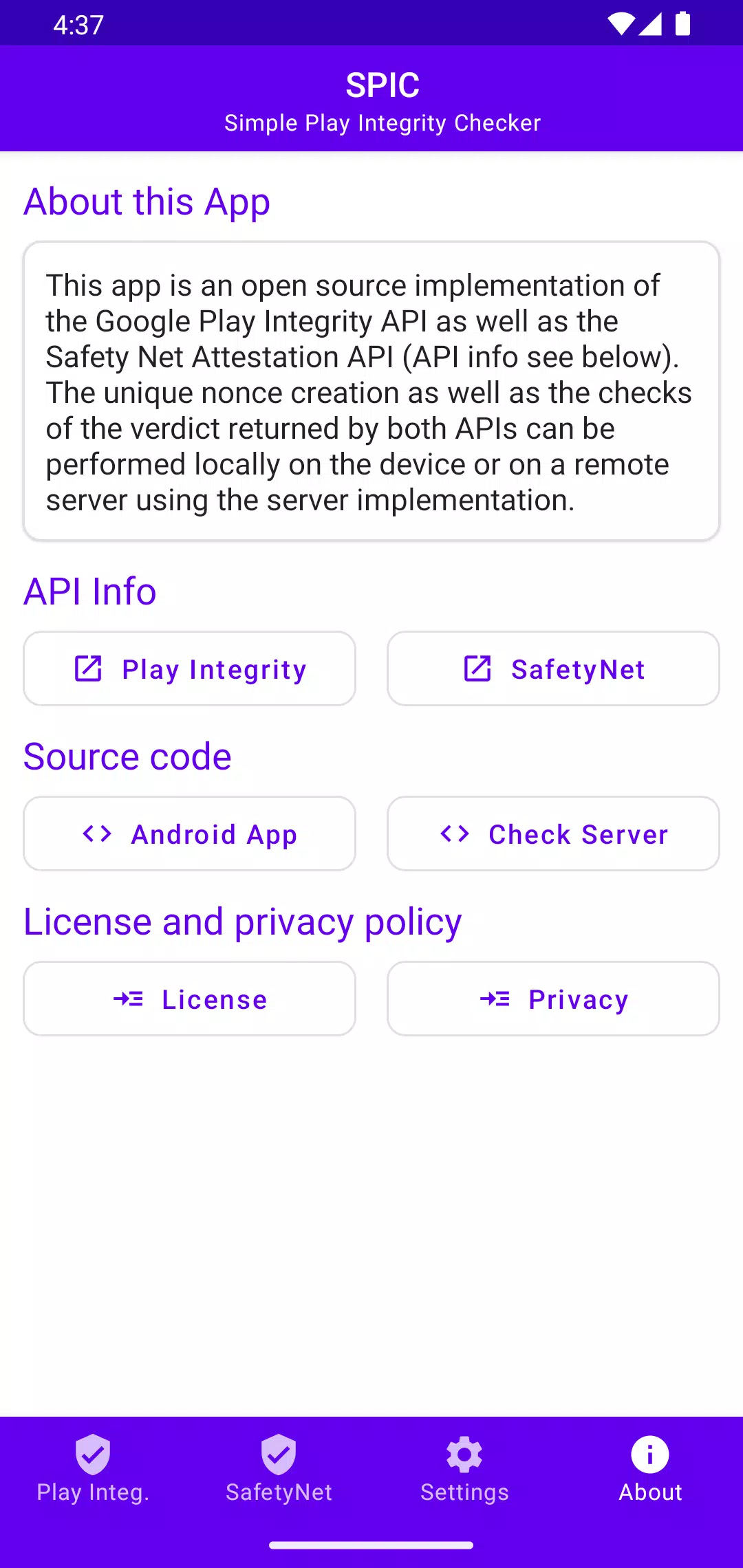 SPIC - Play Integrity Checker Schermafbeelding 3