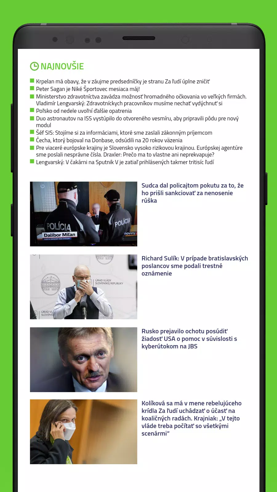 HLAVNÉ SPRÁVY Скриншот 2
