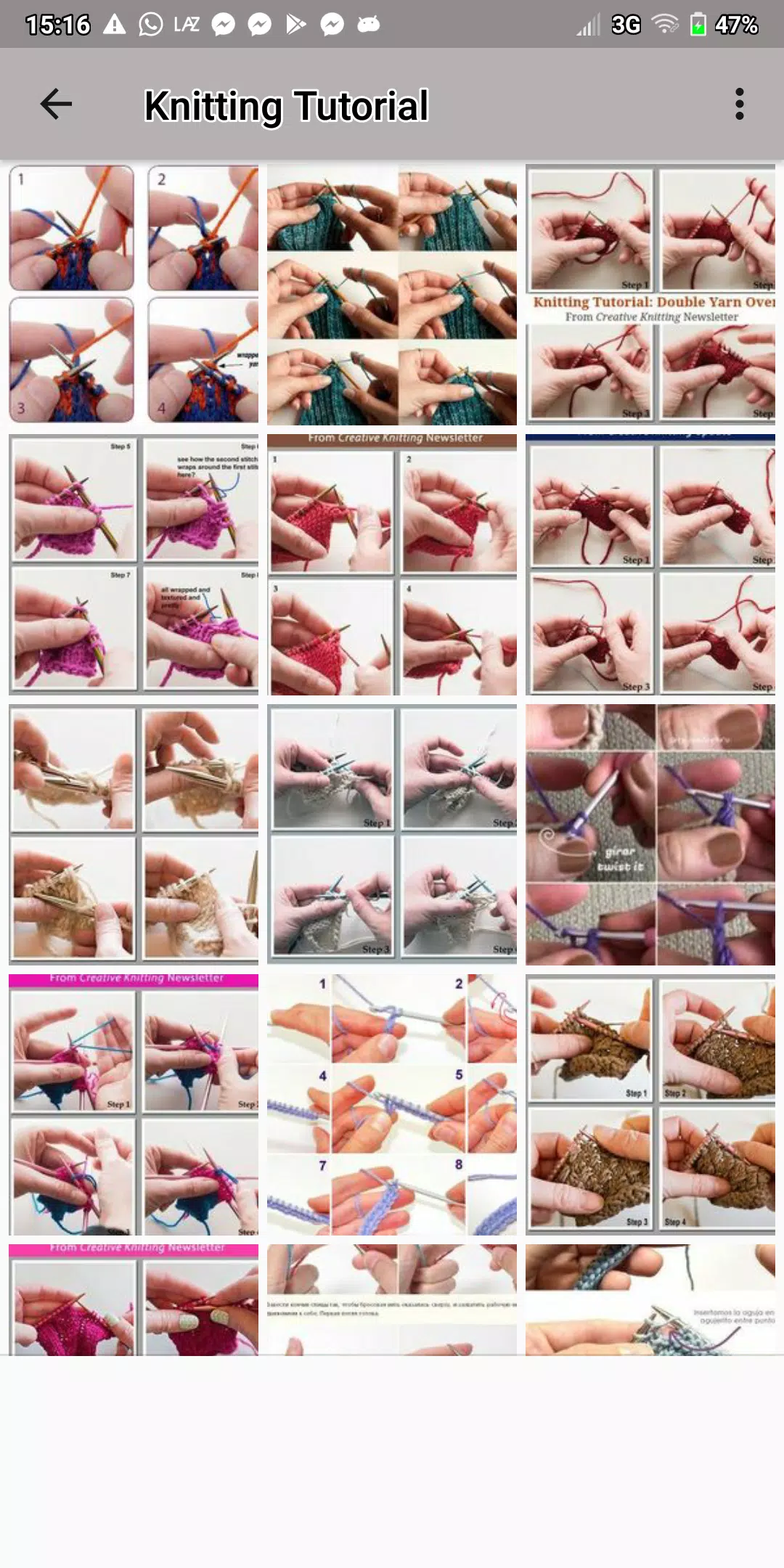 Schermata Knitting Tutorial 2
