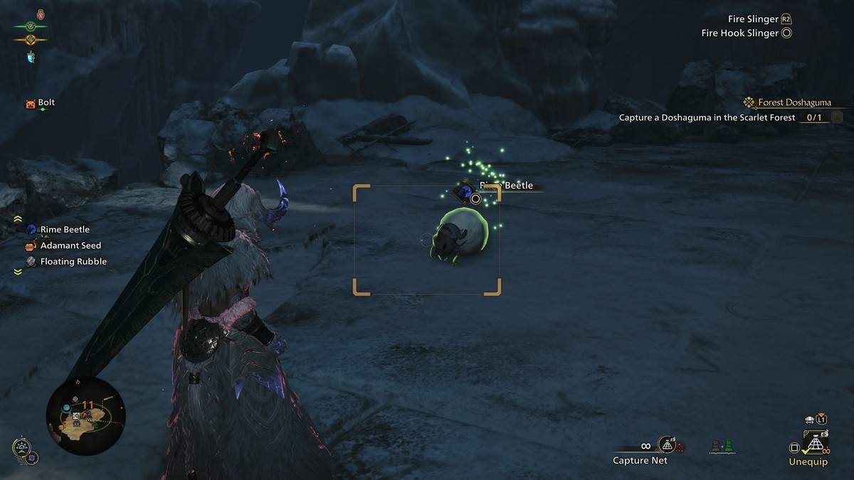 Capturing the Rime Beetle in Monster Hunter Rise