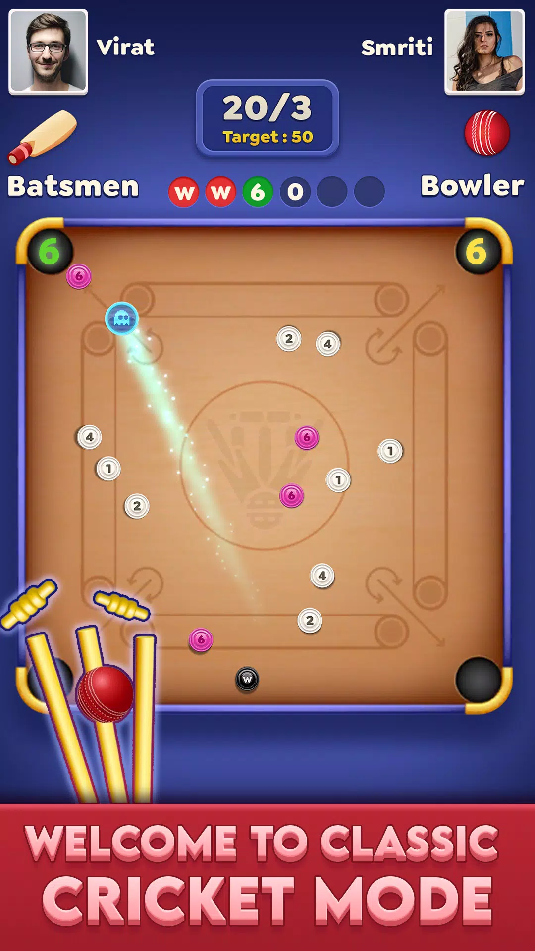 Carrom Cricket應用截圖第1張