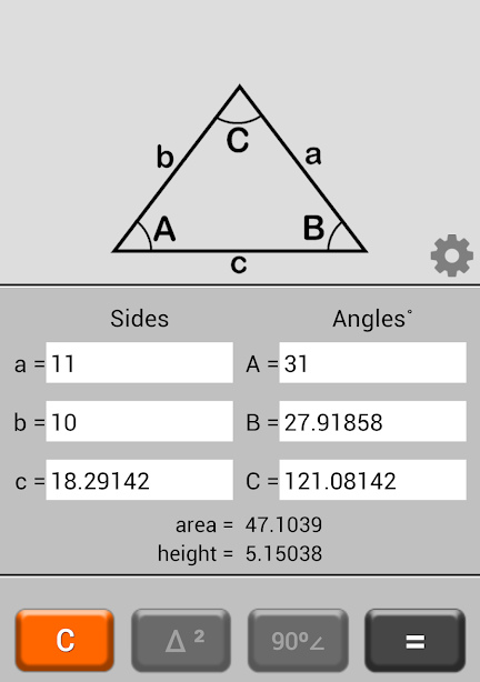 Triangle Calculator Ekran Görüntüsü 0