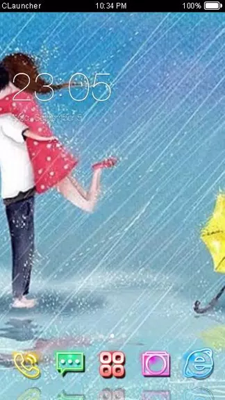 Cartoon Couple Sweet Theme HD Capture d'écran 0