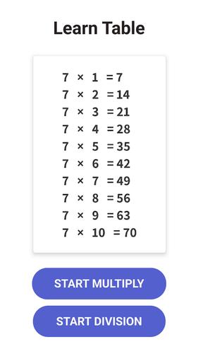 Times Table  - Learn Math應用截圖第1張