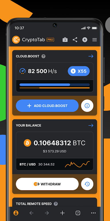 CryptoTab Browser Pro Level Capture d'écran 1