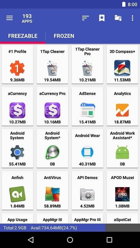 AppMgr Pro III Screenshot 1