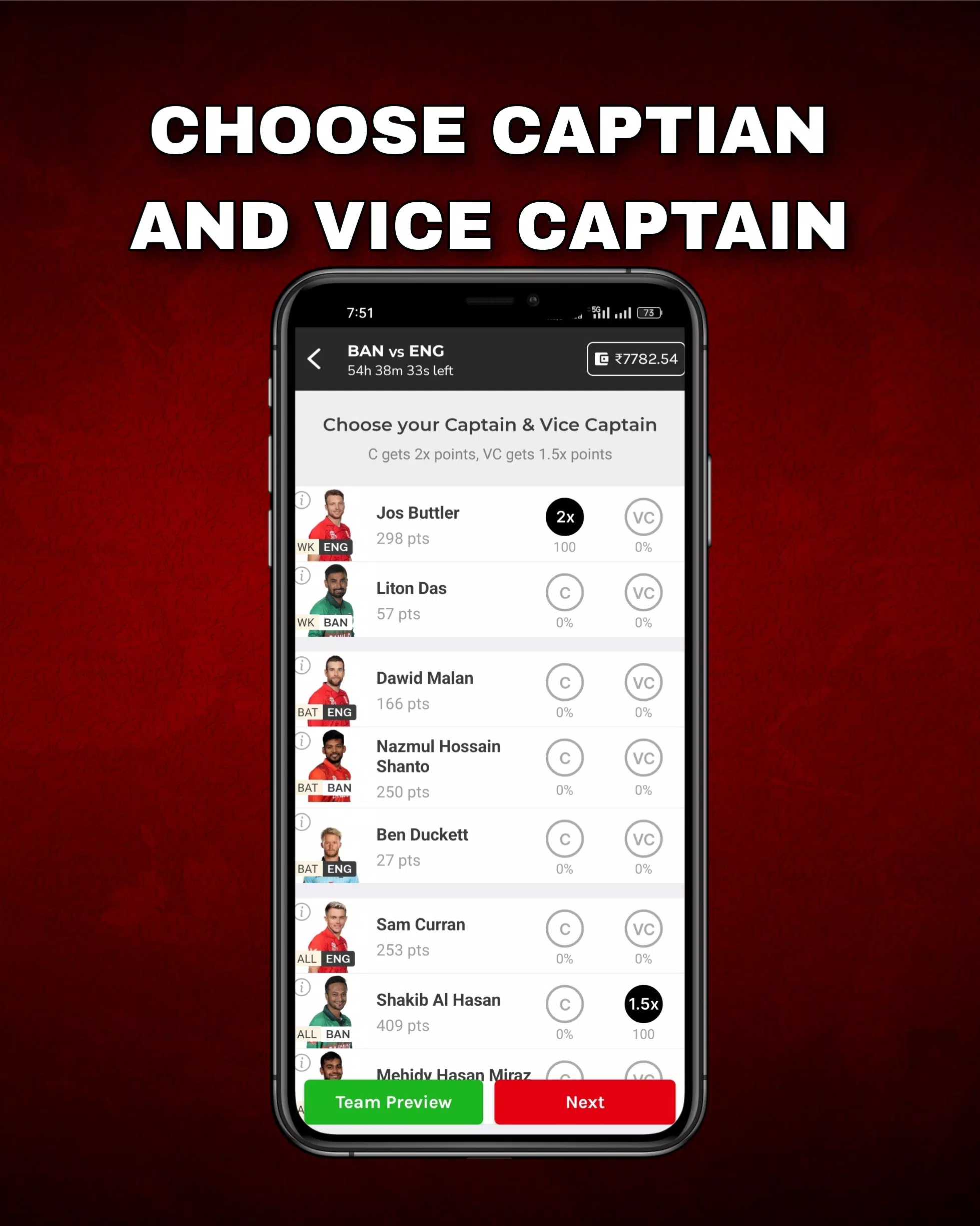 Schermata FantPlay11:Fantasy Cricket App 3
