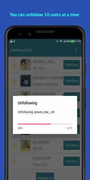 Unfollow Users Cleaner Ảnh chụp màn hình 2