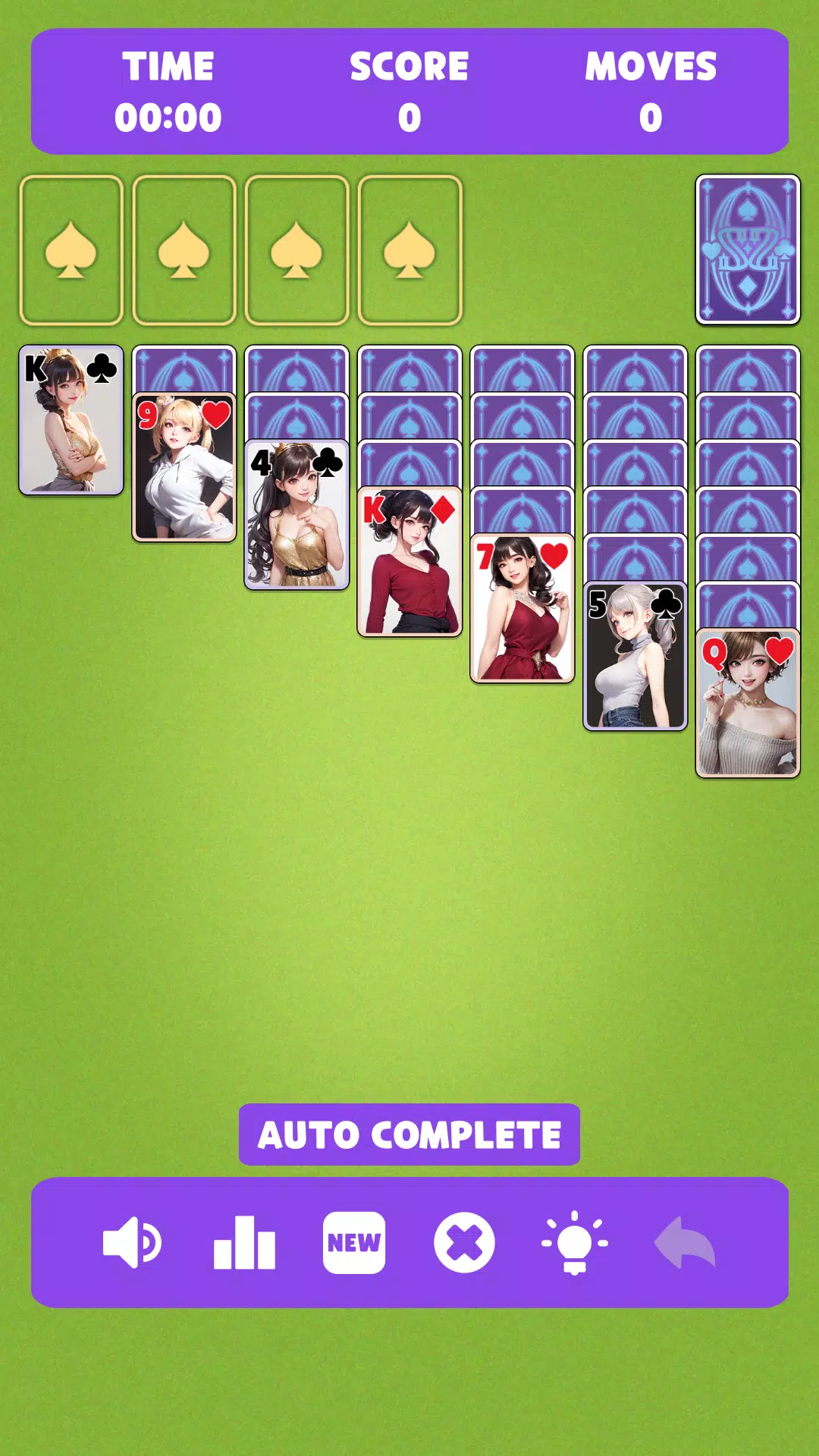 Sexy solitaire girls: ani card Capture d'écran 1