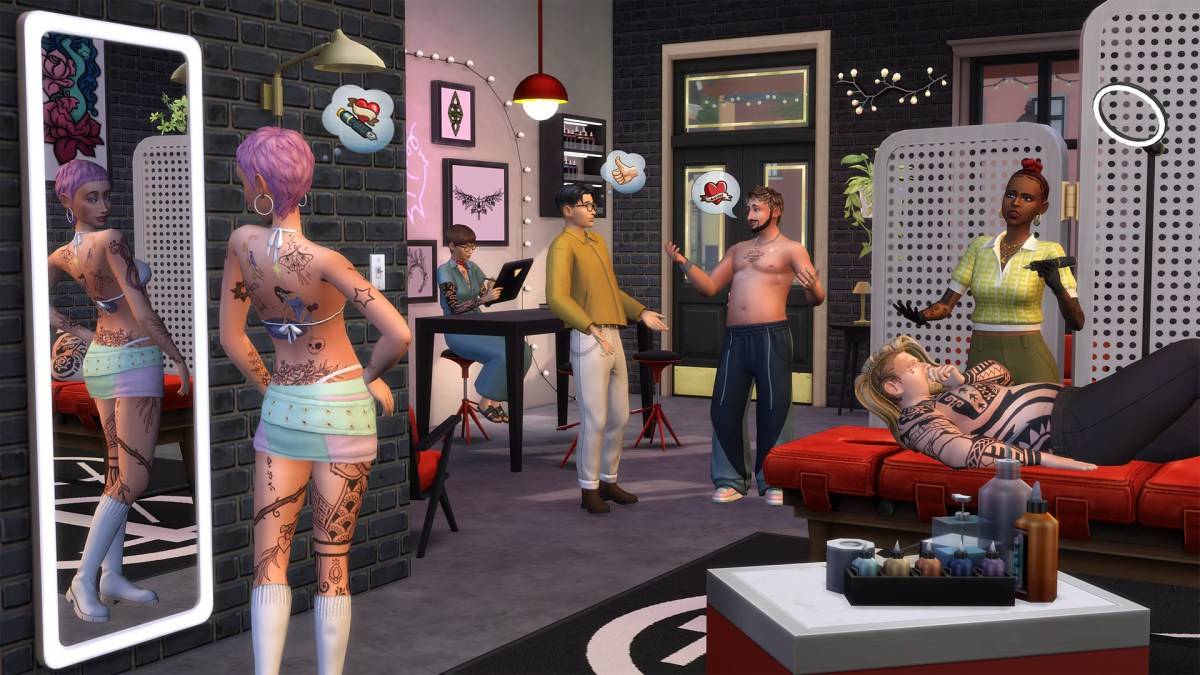 Tattoo Shop in den Sims 4 als Teil eines Artikels über Unternehmen und Hobbys Cheats.