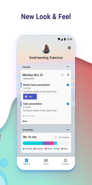Microsoft Launcher ဖန်သားပြင်ဓာတ်ပုံ 1