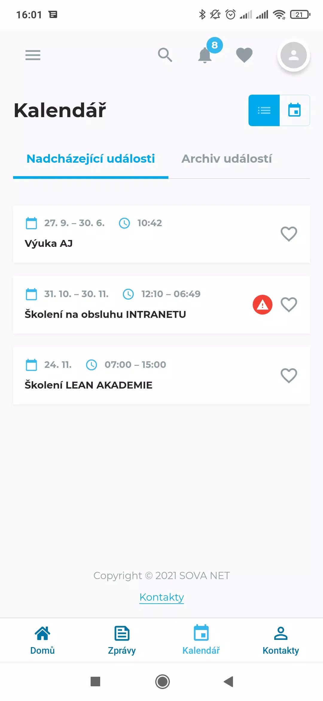Schermata Retex INTRANET 2
