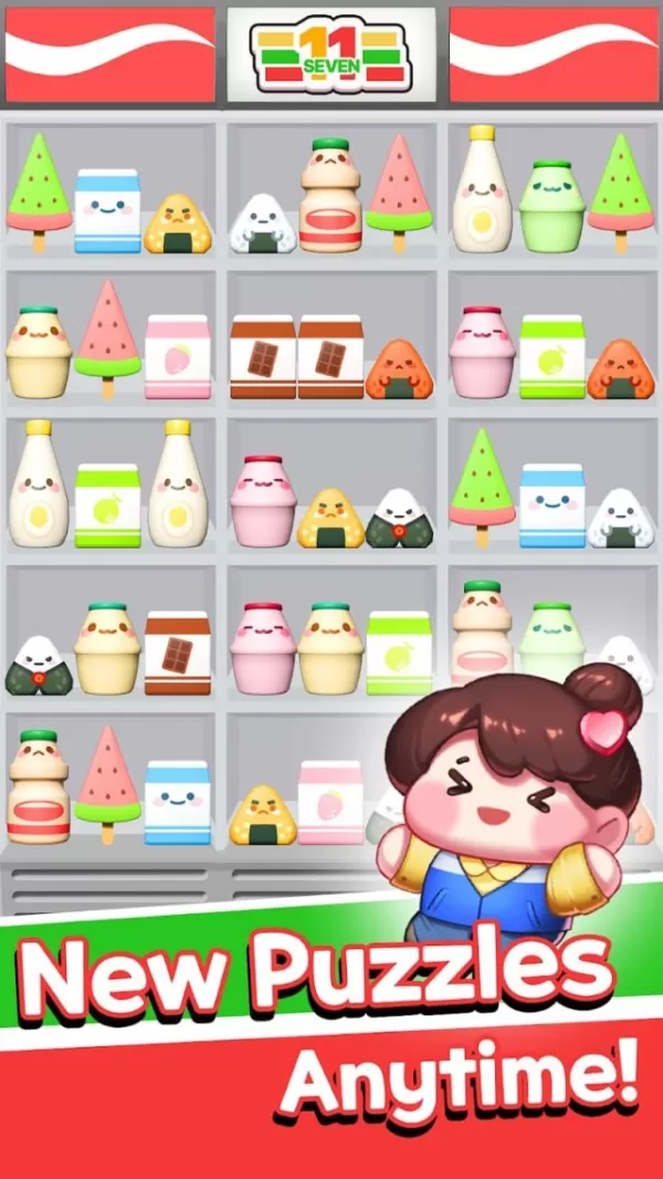 A cheerful woman posing beside neatly organized supermarket shelves