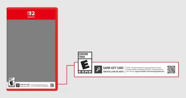 Nintendo switch 2 Game-key card သတိပေးတံဆိပ်