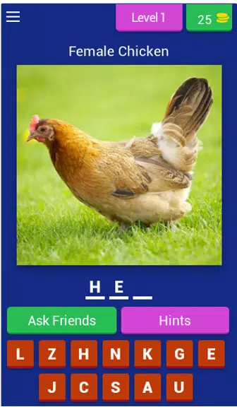 Animal Name: Male, Female, & Young (Animal Game) Captura de pantalla 0