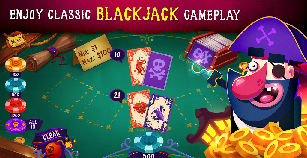 Pirates: Blackjack Free 21 ⚓應用截圖第0張