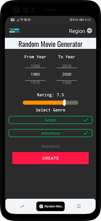 Random Movie Generator And Sug Zrzut ekranu 1
