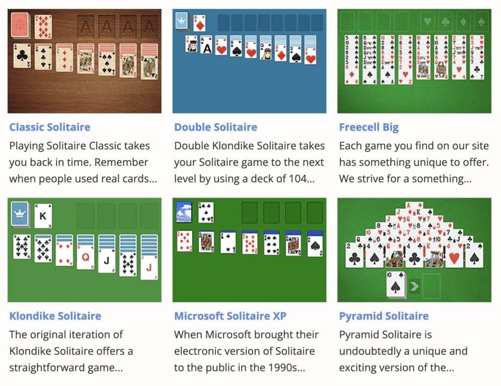 FreeSolitaire.com 遊戲介面簡潔