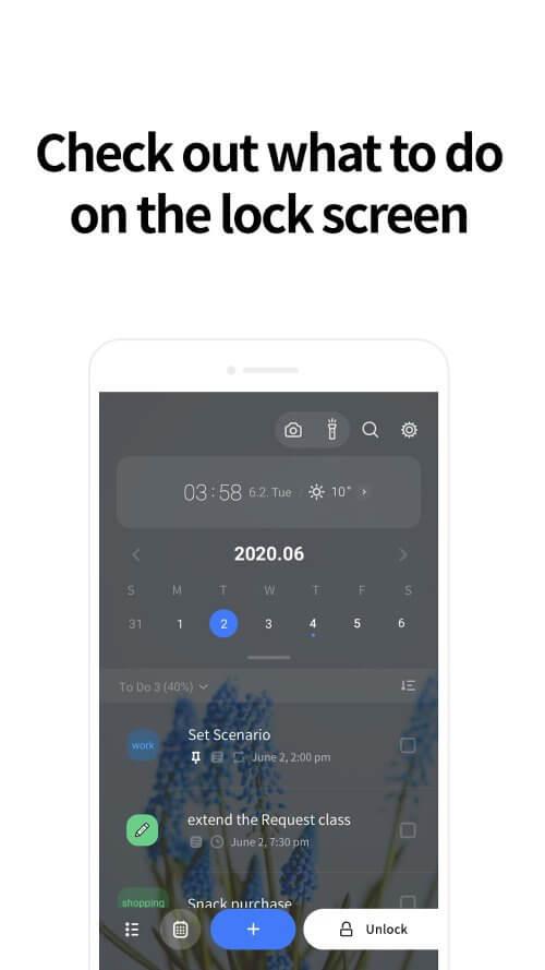 LockScreen Calendar - अनुसूची स्क्रीनशॉट 1
