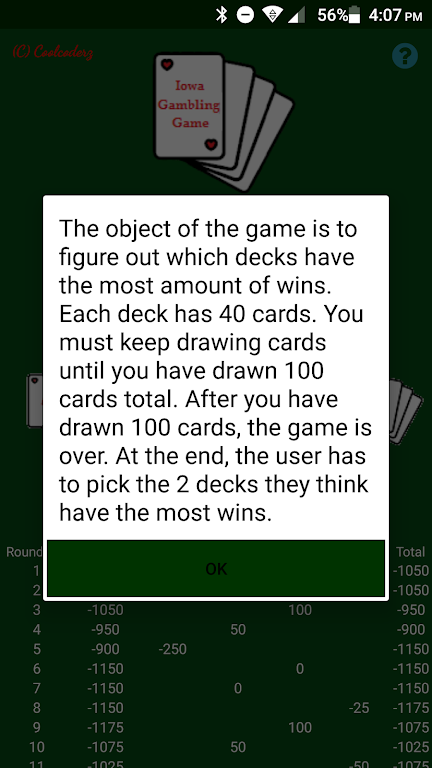 Iowa Gambling Game: Decision Making With Cards應用截圖第1張