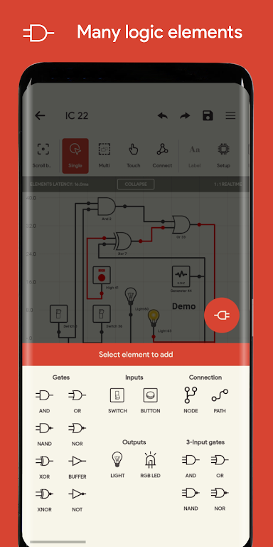 Logic Circuit Simulator Pro Mod Tangkapan skrin 2