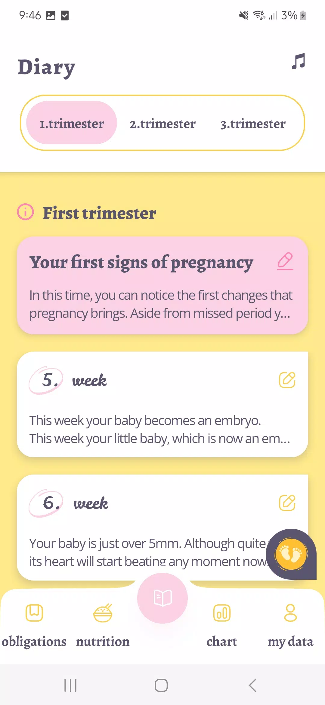 My Pregnancy Journal Schermafbeelding 1