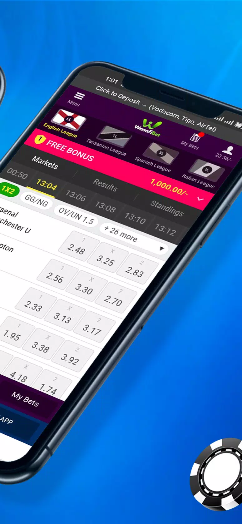 Wasafibet - Sportsbook, Casino Schermafbeelding 3