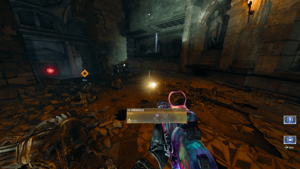 The Monocle The Bull Mural as part of an article about how to get the Staff of Ice on The Tomb in Black Ops 6 Zombies.