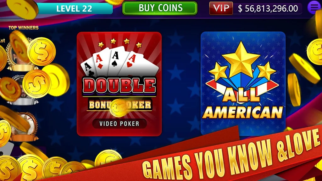 All American & Double Bonus - VIDEO POKER Zrzut ekranu 0