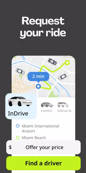 Schermata inDrive. Save on city rides 1