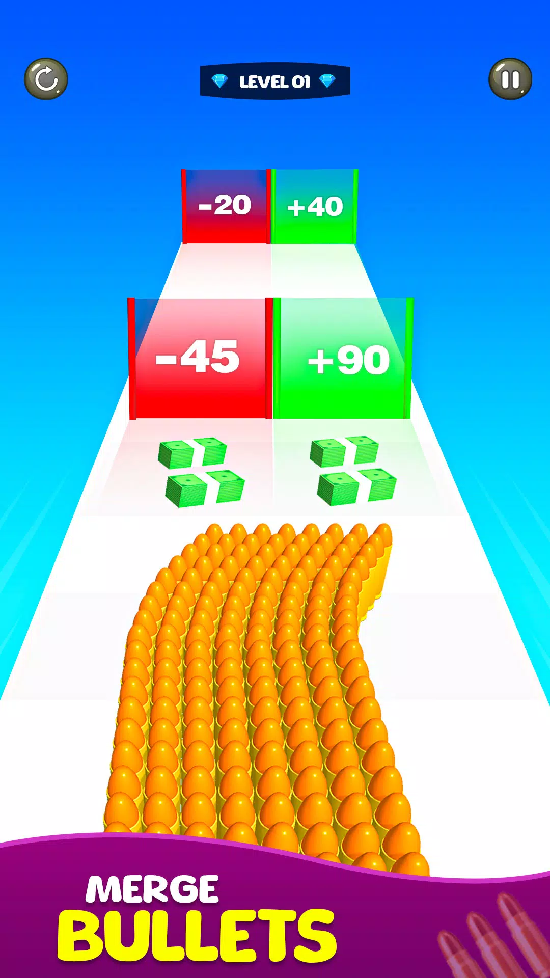 Merge Bullet Army Game Run 3D Ekran Görüntüsü 0