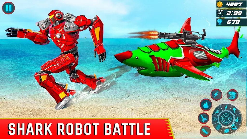 Schermata Shark Robot Transform Car Game 2