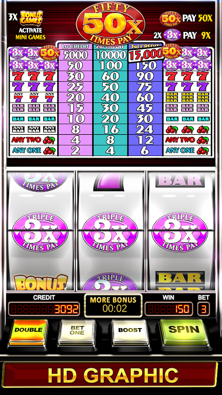 Triple Fifty Times Pay - Free Vegas Style Slots應用截圖第2張