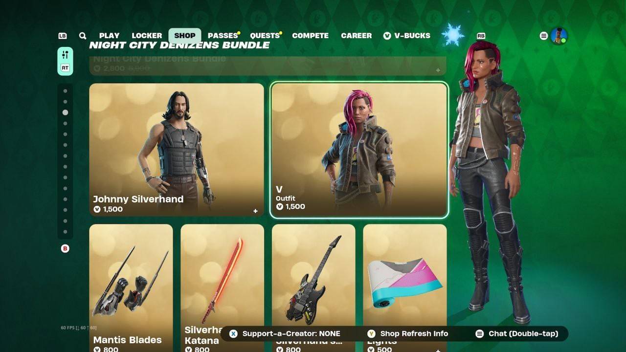 Cyberpunk 2077 Fortnite Crossover: Male V Absence