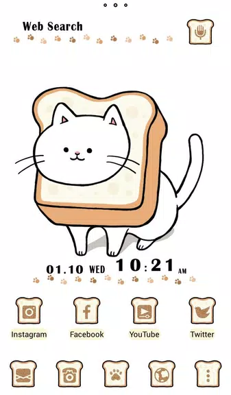 Cute Wallpaper Bread Cat Theme Captura de tela 0