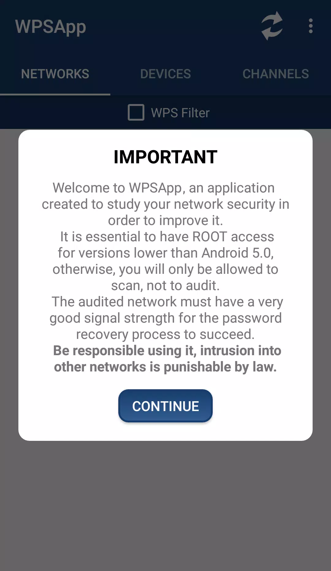 Schermata WPSApp 1