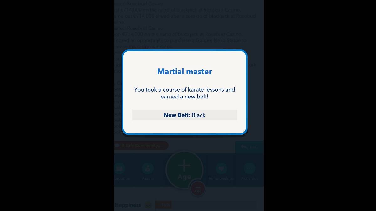 BitLifeブラックベルトが獲得しました